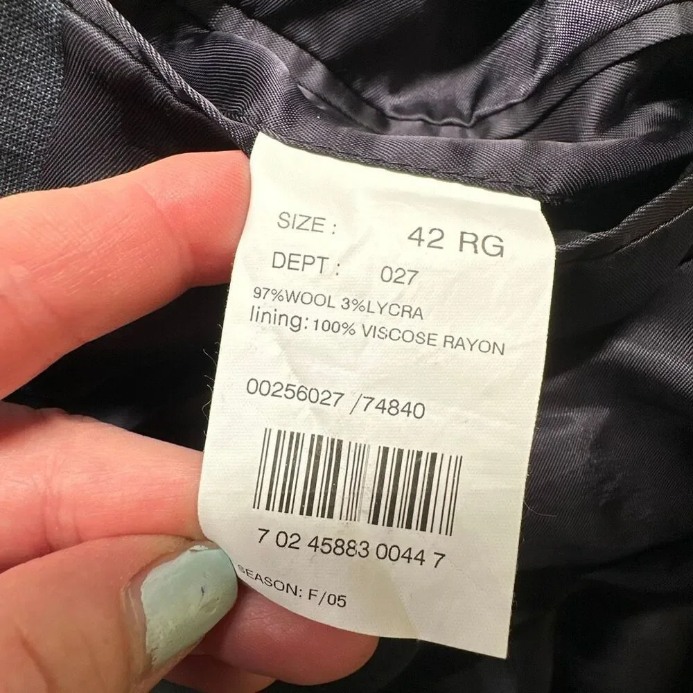 Brooks Brothers 346 Wool Blazer Men's 42R Blue‎ Sport Coat Stretch